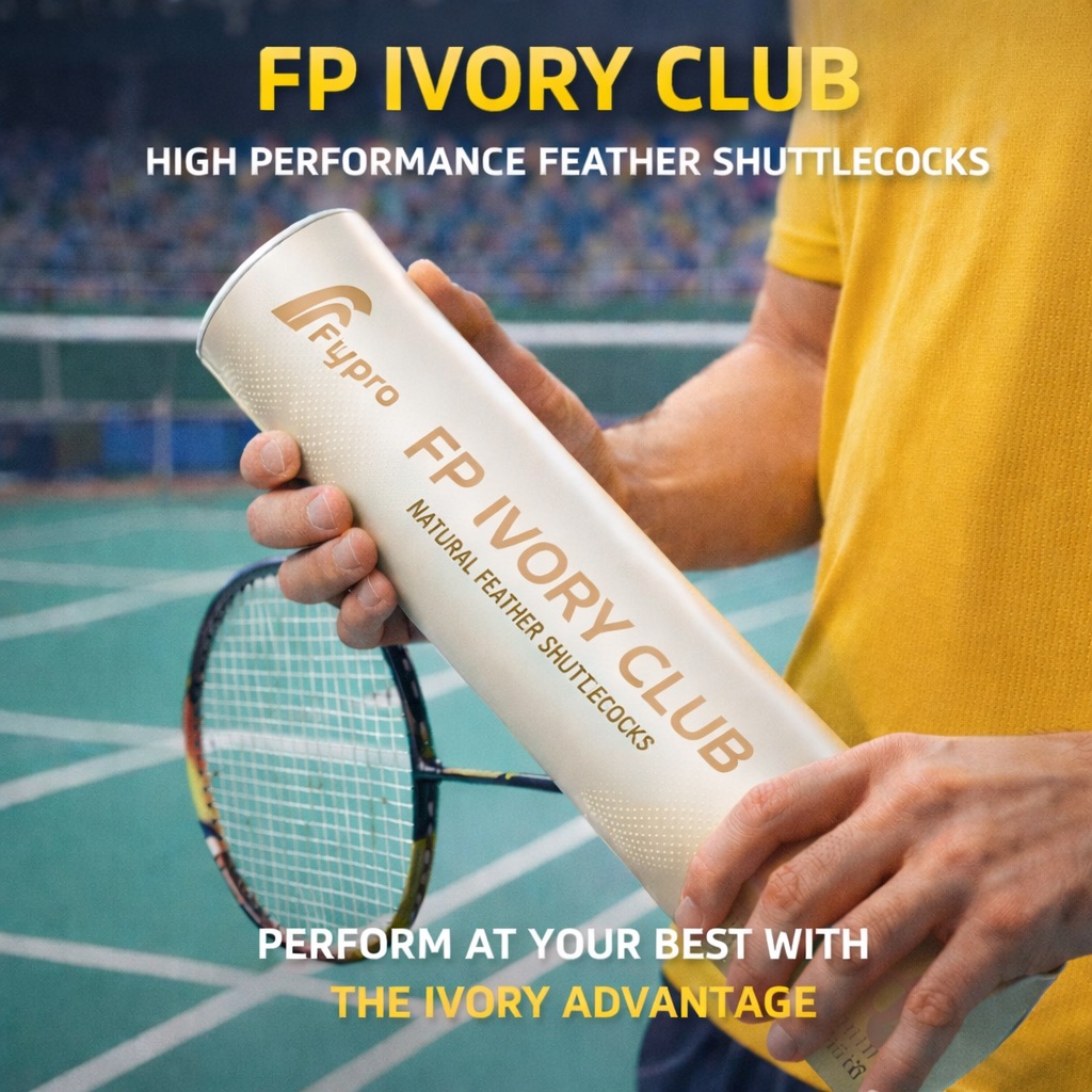 FLYPRO IVORY Shuttlecock Flight Consistency and Sourcing Specifications Diagram